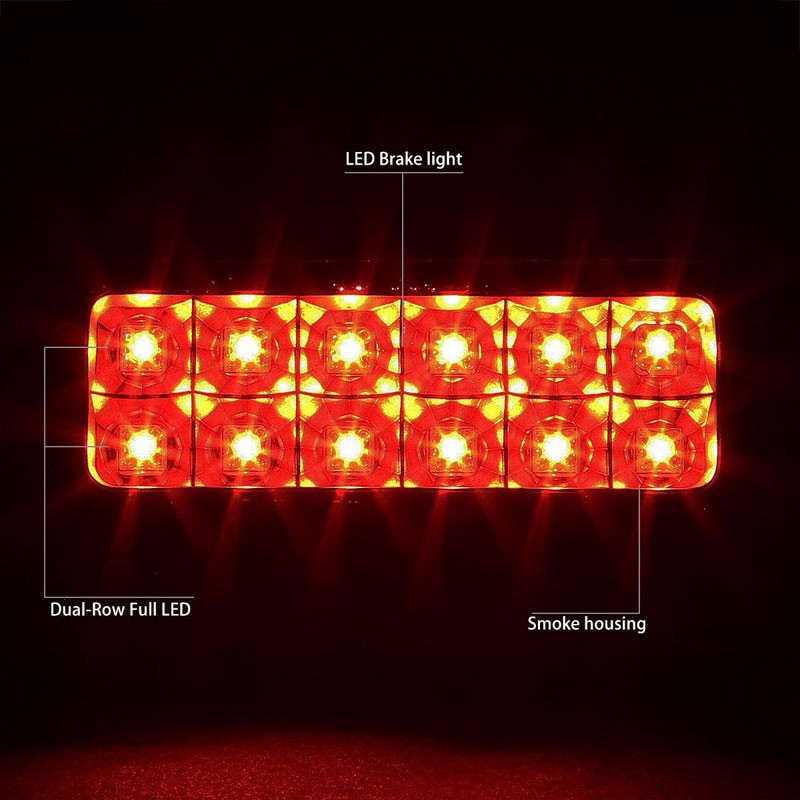 Black Housing Smoke Len Third Brake LED Light For GMC/Chevy 94-03 Sonoma/S10-Exterior-BuildFastCar