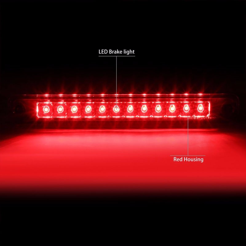 Chrome Housing Red Len Third Brake LED Light For Honda 94-97 Passport/Rodeo-Exterior-BuildFastCar