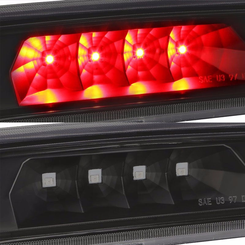 Black Housing Smoke Len Third Brake LED Light For 97-01 Cherokee XJ 2.5L/4.0L-Exterior-BuildFastCar