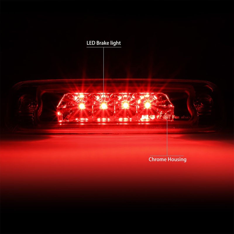 Chrome Housing Clear Len Third Brake LED Light For 97-01 Cherokee XJ 2.5L/4.0L-Exterior-BuildFastCar