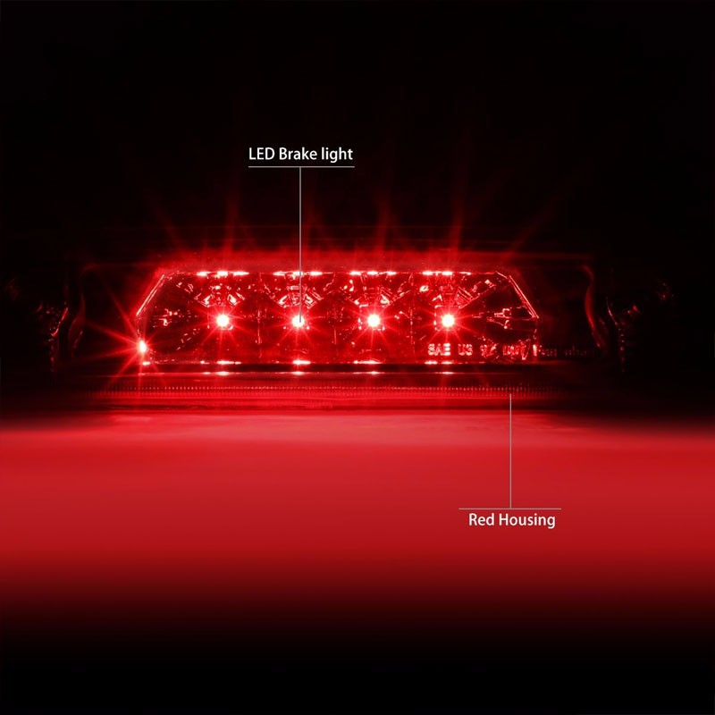 Chrome Housing Red Len Third Brake LED Light For 97-01 Cherokee XJ 2.5L/4.0L-Exterior-BuildFastCar