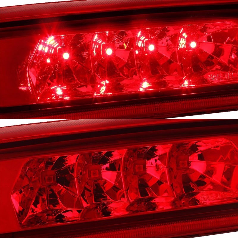 Chrome Housing Red Len Third Brake LED Light For 97-01 Cherokee XJ 2.5L/4.0L-Exterior-BuildFastCar