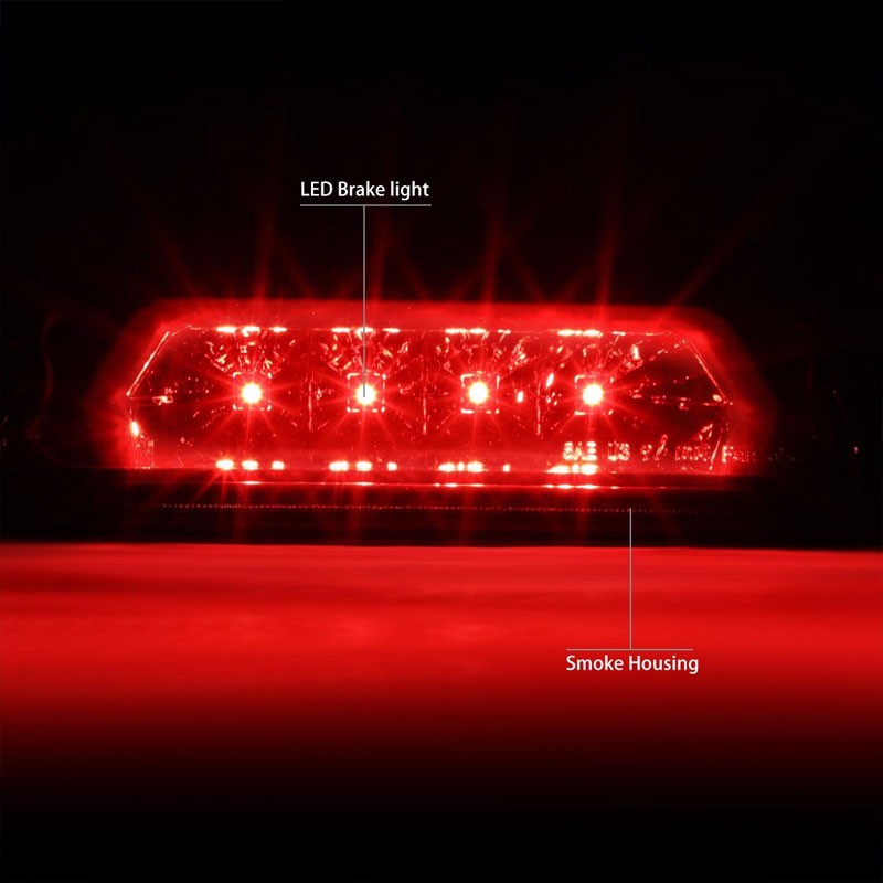 Chrome Housing Smoke Len Third Brake LED Light For 97-01 Cherokee XJ 2.5L/4.0L-Exterior-BuildFastCar