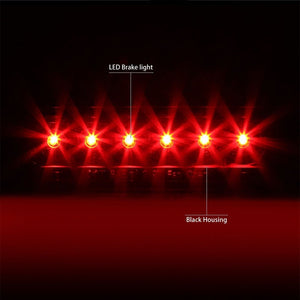 Black Housing Clear Len Rear Third Brake Red LED Light For 97-06 Wrangler TJ-Exterior-BuildFastCar