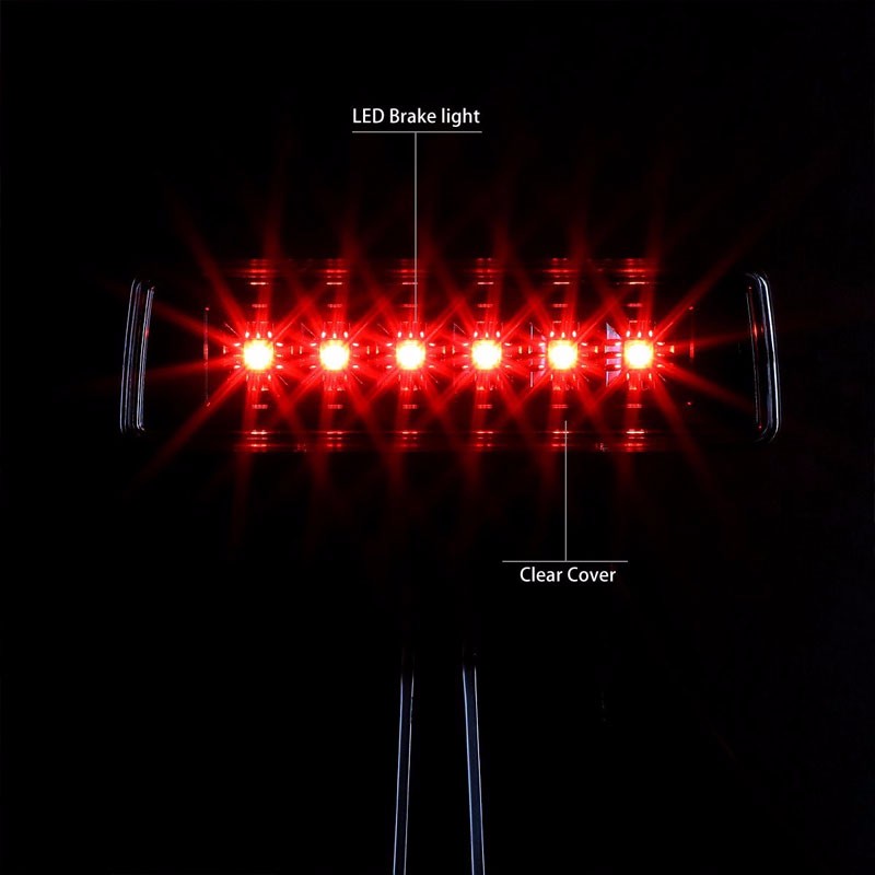 Chrome Housing Clear Len Rear Third Brake LED Light For Jeep 07-17 Wrangler JK-Exterior-BuildFastCar