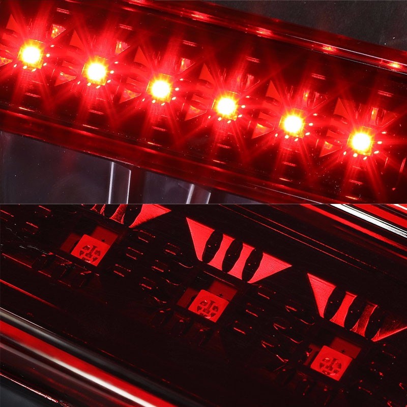 Chrome Housing Red Len Rear Third Brake LED Light For Jeep 07-17 Wrangler JK-Exterior-BuildFastCar