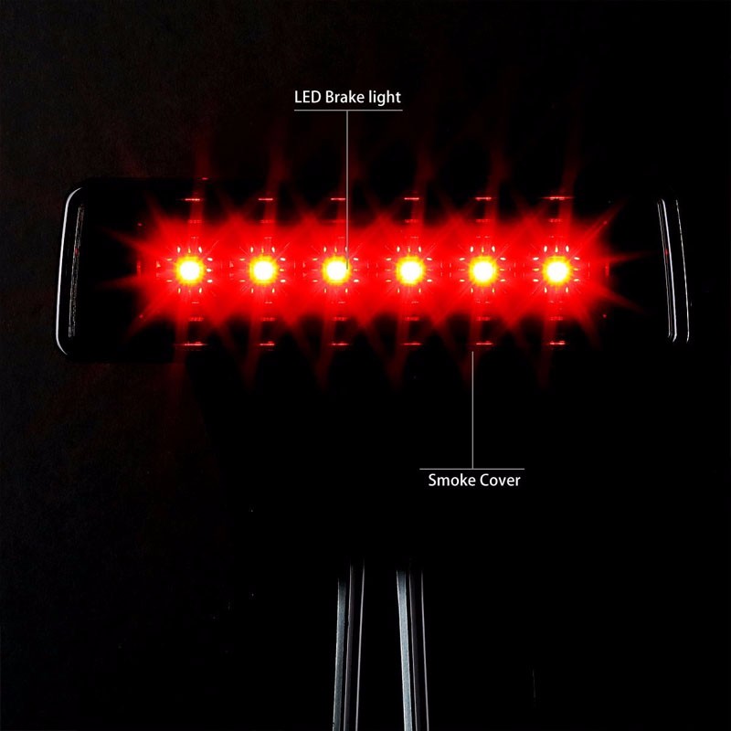 Chrome Housing Smoke Len Rear Third Brake LED Light For Jeep 07-17 Wrangler JK-Exterior-BuildFastCar