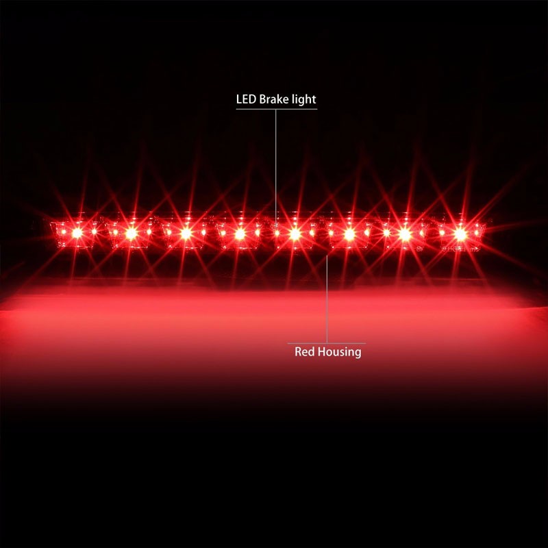 Chrome Housing Red Len Third Brake LED Light For 93-95 Pathfinder WD21 3.0L V6-Exterior-BuildFastCar