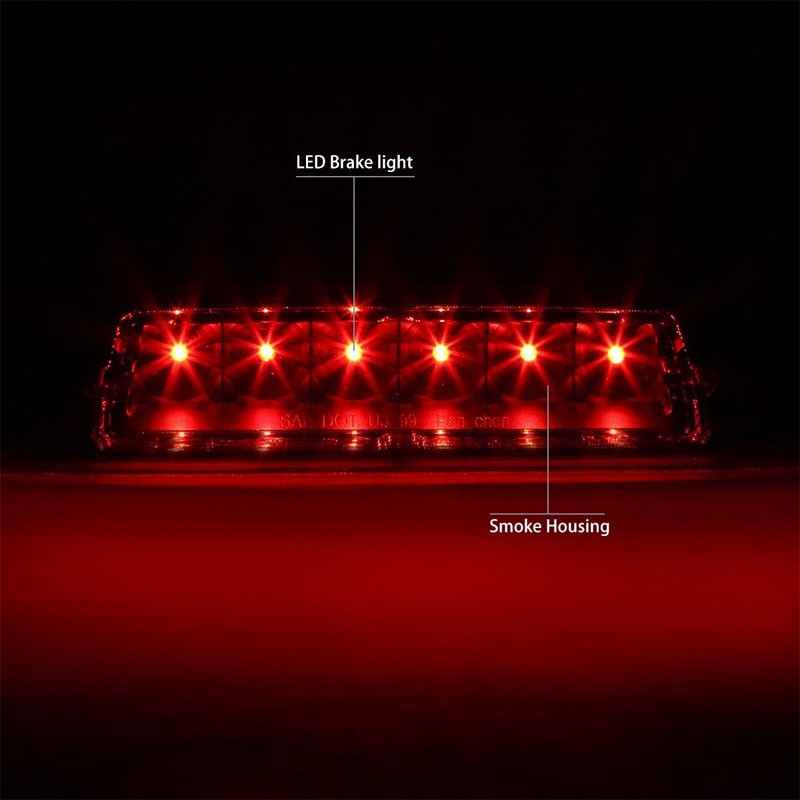 Black Housing Smoke Len Rear Third Brake Light Red LED For 01-03 Highlander XU20-Exterior-BuildFastCar