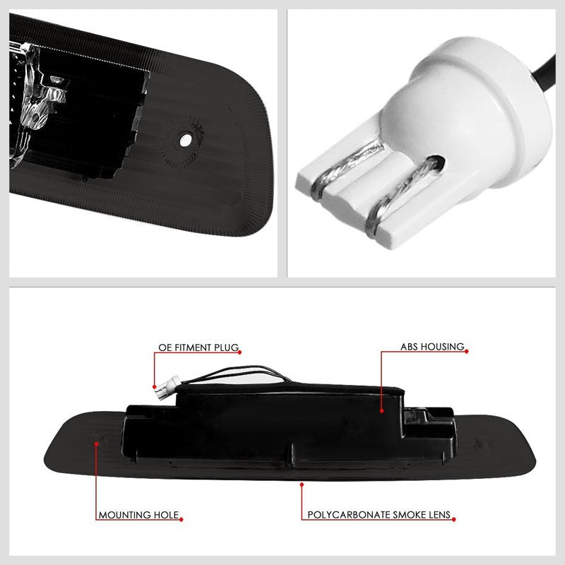 Black Housing Smoke Len Rear Third Brake Light Red LED For 01-03 Highlander XU20-Exterior-BuildFastCar