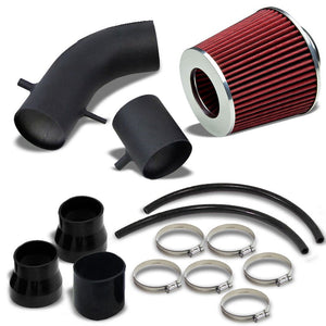 Black Shortram Air Intake+BLK Hose+Red Taper Dry Filter For 96-98 Tacoma 3.4L V6-Performance-BuildFastCar