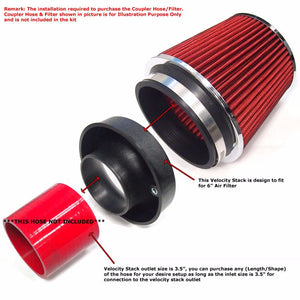 Universal Air Compressor 3.5" Outlet Velocity Stack Flow For 6" Inlet Air Filter-Performance-BuildFastCar