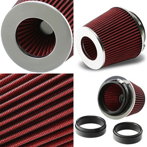 Black Shortram Air Intake+Heat Shield+Red Filter+RD Hose For Ford 11-14 Mustang-Performance-BuildFastCar
