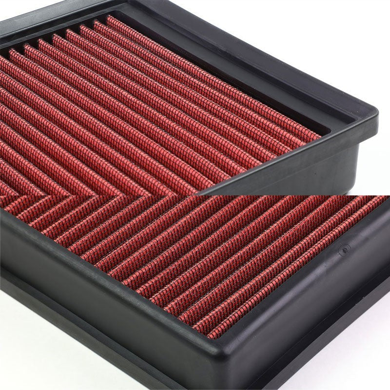 Red High Flow Washable/Reuse OE Drop-In Panel Air Filter For Audi/VW L4 Turbo-Performance-BuildFastCar