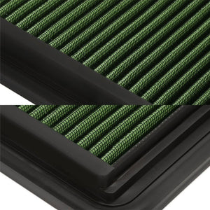 Wash/Reusable Green High Flow Drop-In Panel Air Filter For Buick 06-11 Lucerne-Performance-BuildFastCar