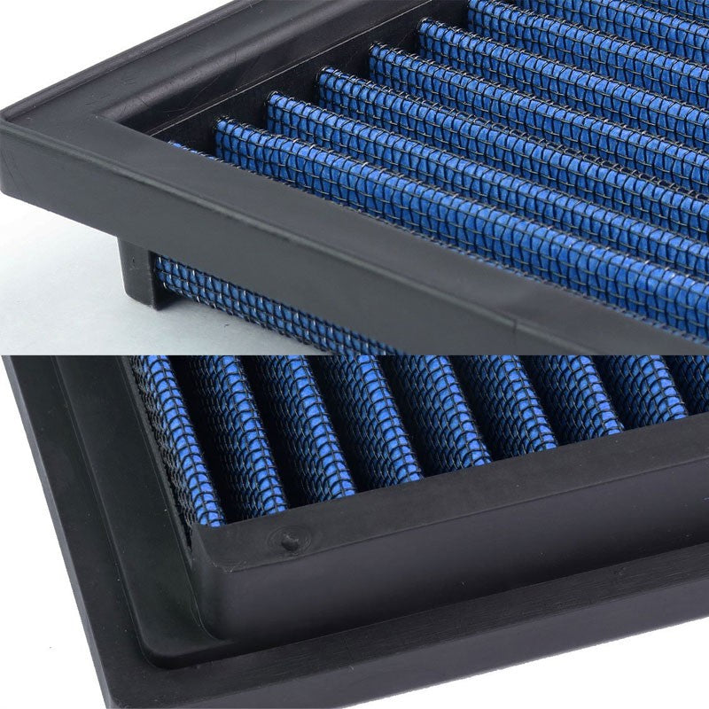 Blue High Flow Washable/Reusable Airbox Drop-In Panel Air Filter For 01-03 530i-Performance-BuildFastCar