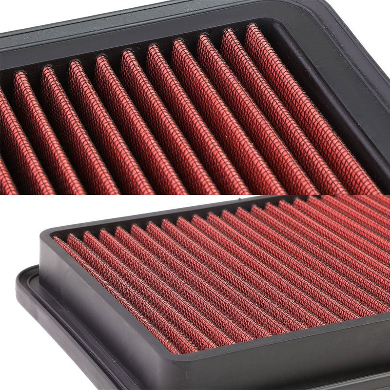 Red High Flow Washable/Reuse OE Drop-In Panel Air Filter For 91-97 Toyota Previa-Performance-BuildFastCar