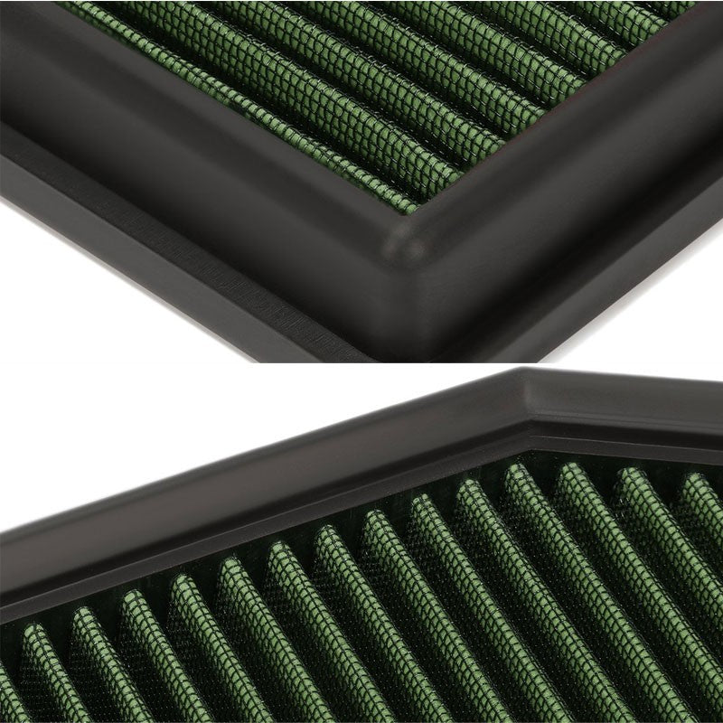 Reusable Green High Flow Drop-In Panel Air Filter For BMW 04-07 E60 5-Series-Performance-BuildFastCar