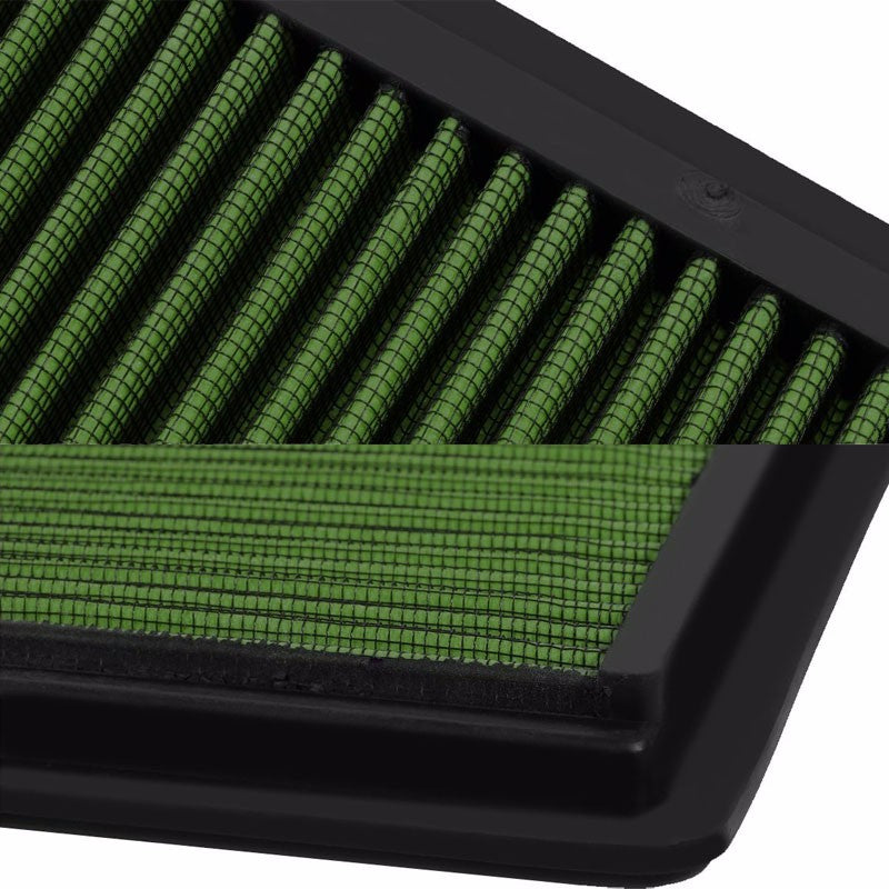 Reusable Green High Flow Drop-In Panel Air Filter For Ford 05-10 Mustang 4.0L V6-Performance-BuildFastCar