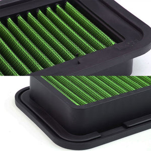 Green High Flow Washable/Reuse Drop-In Panel Air Filter For 00-05 Toyota Echo-Performance-BuildFastCar