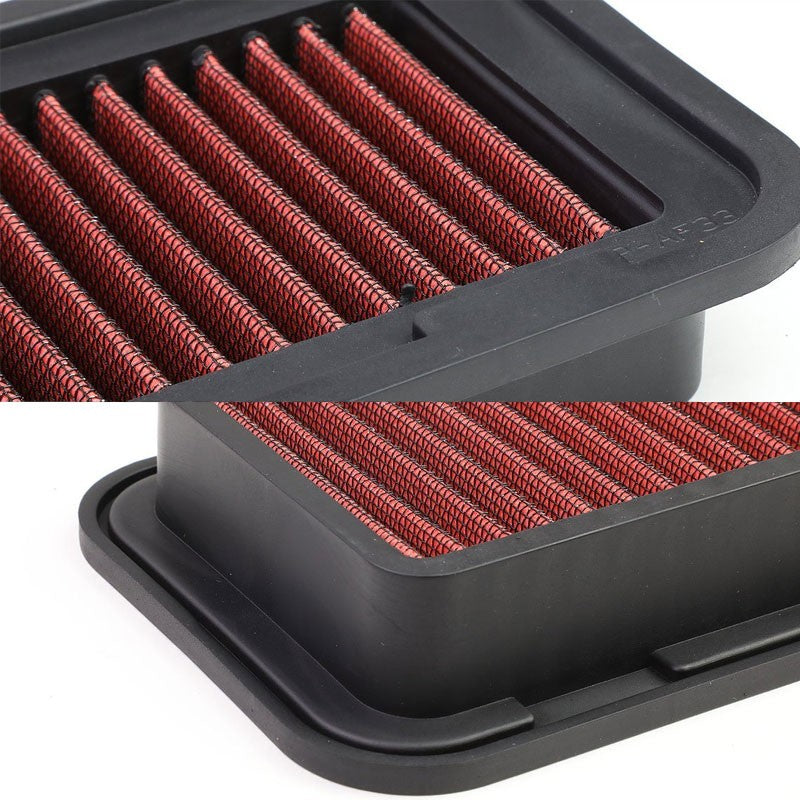 Red Washable/Reusable Airbox Drop-In Panel Air Filter For 04-06 Scion xA/xB-Performance-BuildFastCar