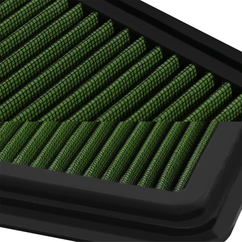 Reusable Green High Flow Drop-In Panel Air Filter For Mazda 11-14 2 1.5L 4-DR-Performance-BuildFastCar