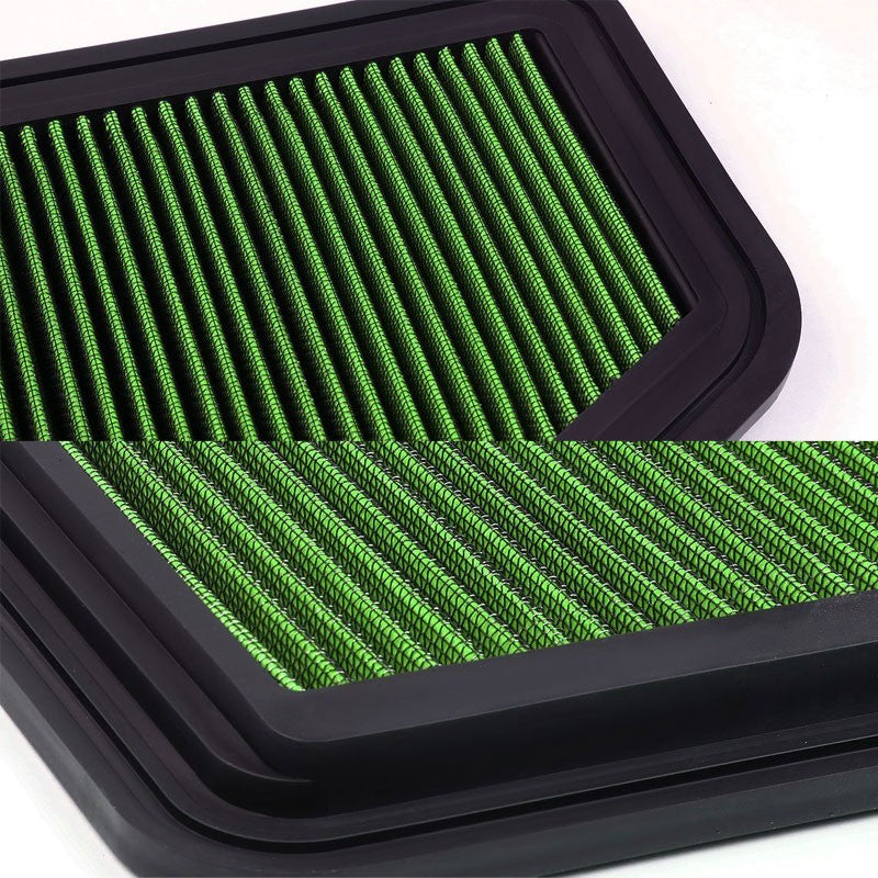 Green Washable/Reusable Airbox Drop-In Panel Air Filter For 11-17 Chevy Caprice-Performance-BuildFastCar