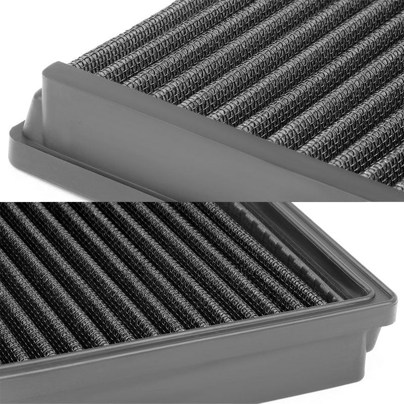 Black Washable/Reusable Airbox Drop-In Panel Air Filter For 00-04 Ford Focus 2.0-Performance-BuildFastCar