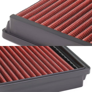 Red Washable/Reusable Airbox Drop-In Panel Air Filter For 00-04 Ford Focus 2.0L-Performance-BuildFastCar