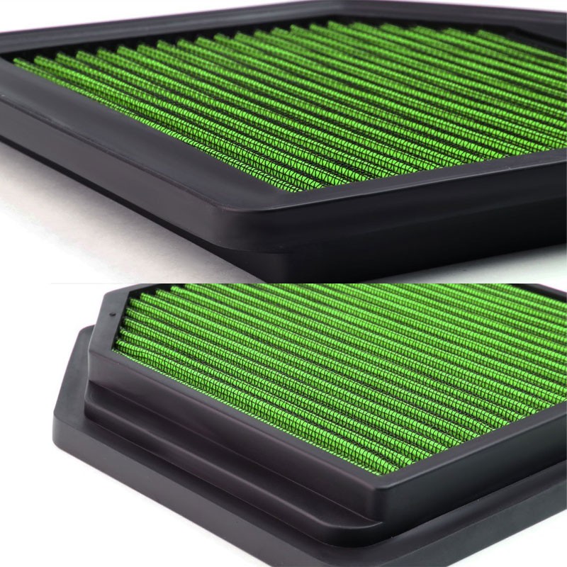 Green High Flow Washable/Reuse Drop-In Panel Air Filter For 06-11 Civic 1.8L-Performance-BuildFastCar