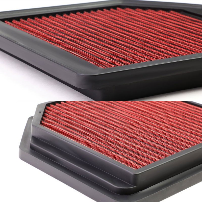 Red High Flow Washable/Reusable Drop-In Panel Air Filter For 06-11 Civic 1.8L-Performance-BuildFastCar