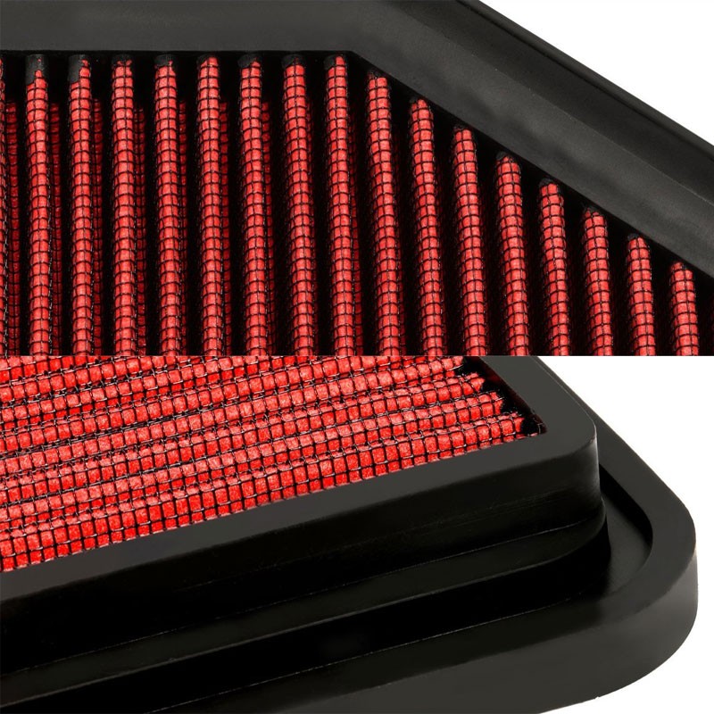 Reusable Red High Flow Drop-In Panel Air Filter For 07-17 Wrangler 3.6/3.8L-Performance-BuildFastCar