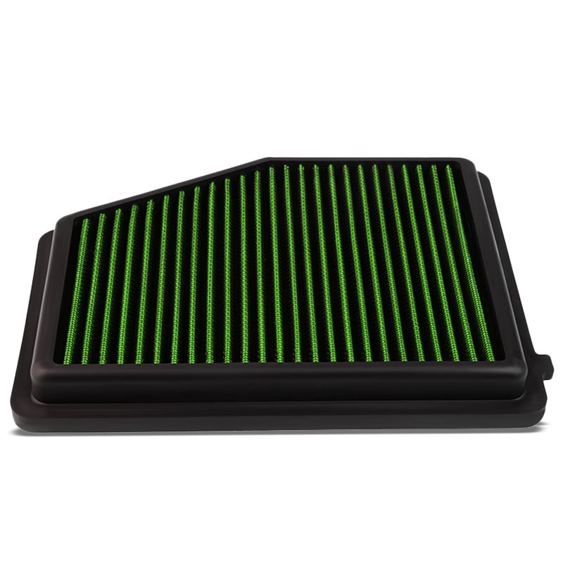 Green High Flow Washable/Reusable Drop-In Panel Air Filter For 12-15 Civic 1.8L-Performance-BuildFastCar