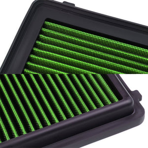 Green High Flow Washable/Reusable Drop-In Panel Air Filter For 12-15 Civic 1.8L-Performance-BuildFastCar