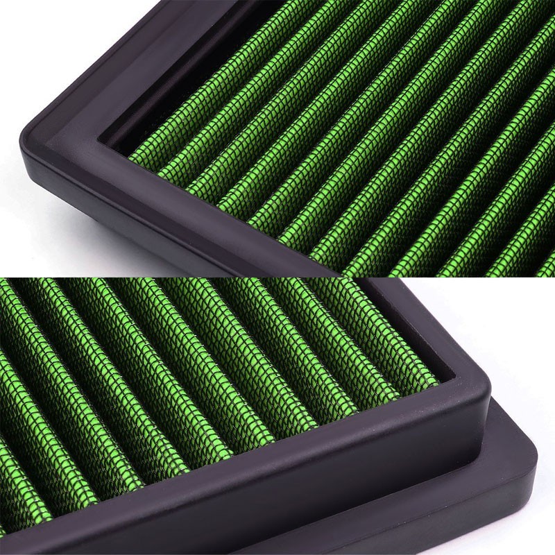 Green Washable/Reusable Airbox Drop-In Panel Air Filter For 13-14 Malibu Eco-Performance-BuildFastCar