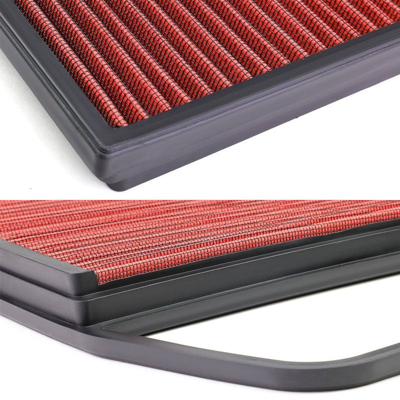 Red High Flow Washable/Reusable Drop-In Panel Air Filter For 11-14 BMW 335i 3.0L-Performance-BuildFastCar