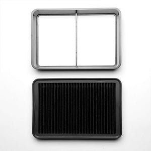 Black Washable/Reusable Cotton Airbox Drop-In Panel Air Filter For 08-15 Lancer-Performance-BuildFastCar
