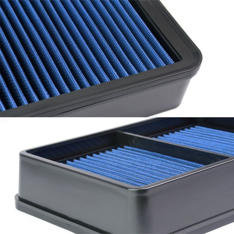 Blue High Flow Washable/Reusable Drop-In Panel Air Filter For 07-13 Outlander-Performance-BuildFastCar