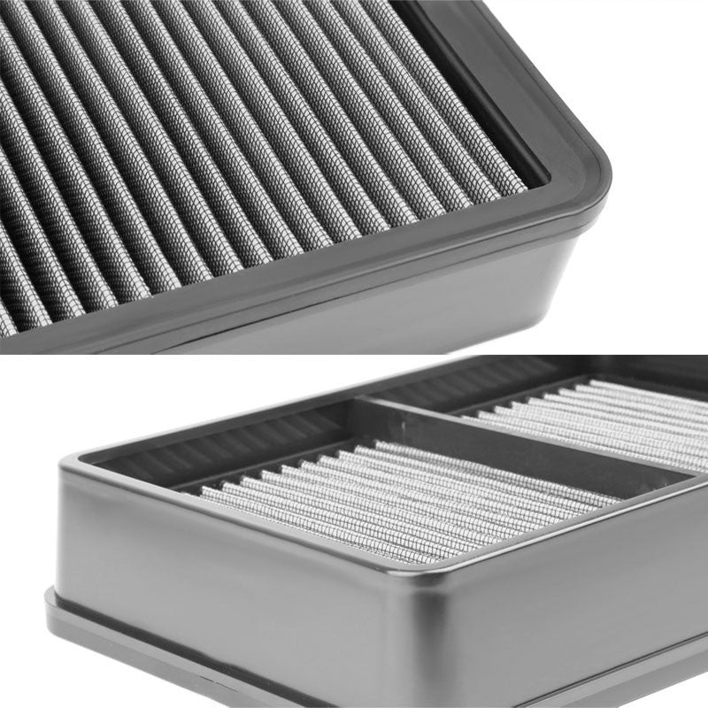 Silver High Flow Washable/Reusable Drop-In Panel Air Filter For 08-15 Lancer-Performance-BuildFastCar