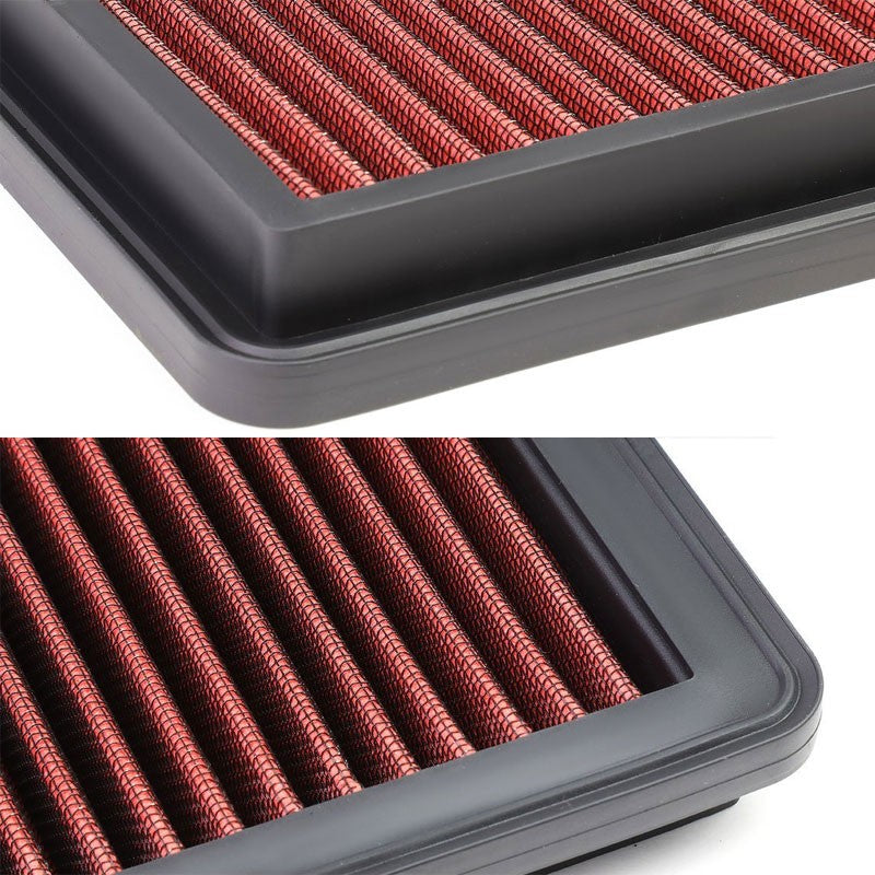 Red Performance Washable Airbox Drop-In Panel Air Filter For 09-13 FIT 1.5L-Performance-BuildFastCar