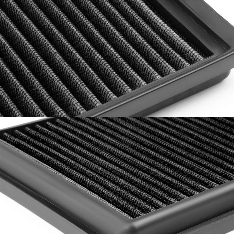 Black High Flow Washable Airbox Drop-In Panel Air Filter For 08-15 C63 AMG 6.3L-Performance-BuildFastCar