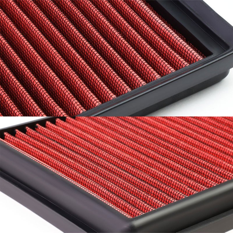 Red Performance Washable Airbox Drop-In Panel Air Filter For 09-12 SL63 AMG 6.3L-Performance-BuildFastCar