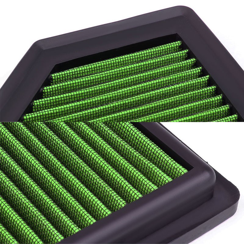 Green High Flow Washable/Reuse Drop-In Panel Air Filter For 08-11 Focus 2.0L-Performance-BuildFastCar