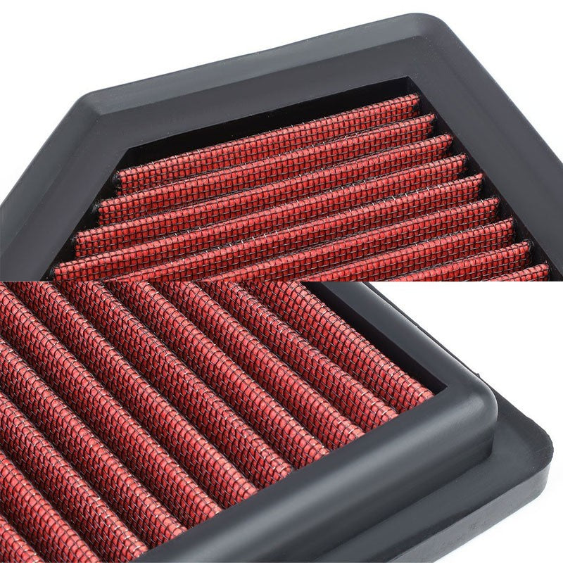 Red Performance Washable Airbox Drop-In Panel Air Filter For 08-11 Focus 2.0L-Performance-BuildFastCar