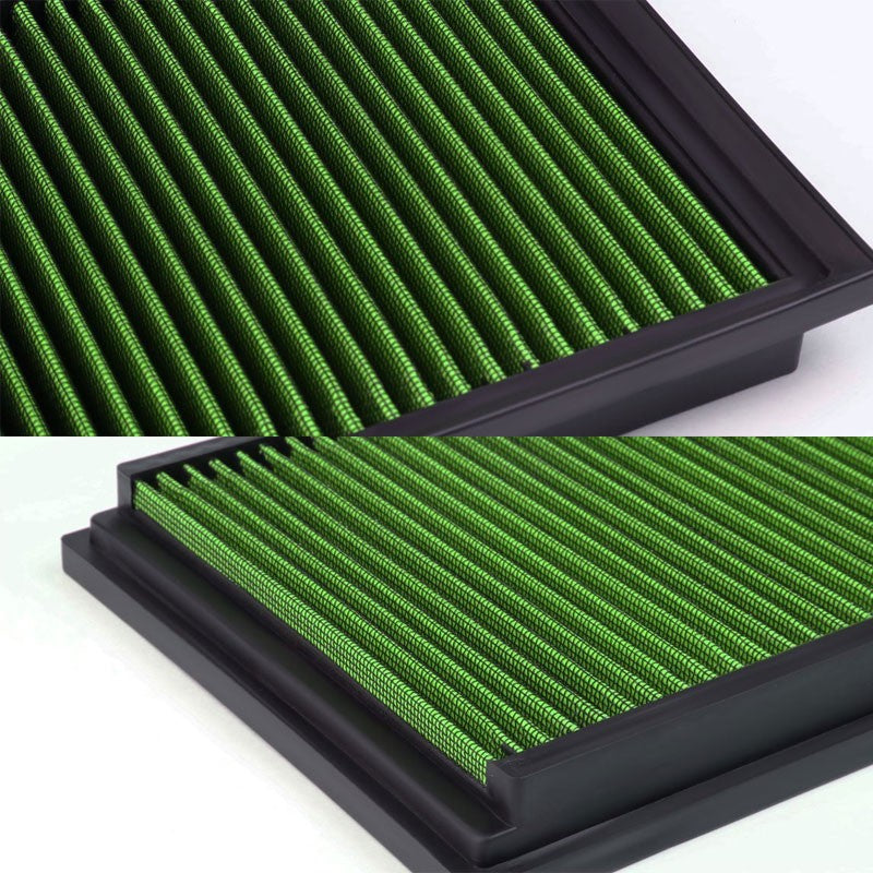 Green High Flow Washable/Reuse Drop-In Panel Air Filter For 04-13 Mazda 3-Performance-BuildFastCar