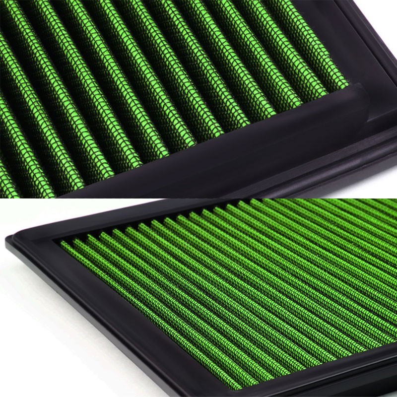 Green High Flow Washable/Reuse Drop-In Panel Air Filter For 05-07 F250/F350 5.4L-Performance-BuildFastCar