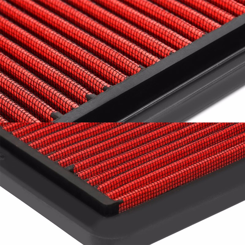 Reusable Red High Flow Drop-In Panel Air Filter For Honda 01-05 Civic 1.7L-Performance-BuildFastCar