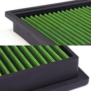 Green High Flow Cotton Washable Drop-In Panel Air Filter For 90-16 Pathfinder V6-Performance-BuildFastCar