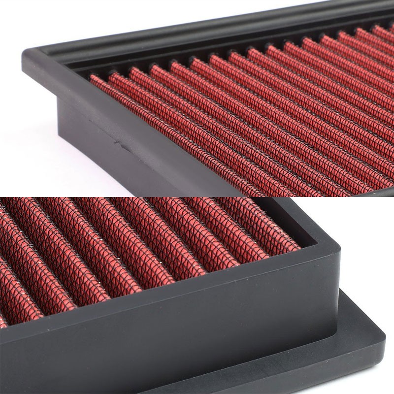 Red High Flow Cotton Washable Airbox Drop-In Panel Air Filter For 04-17 Quest-Performance-BuildFastCar