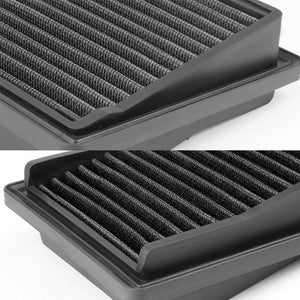 Black High Flow Washable/Reuse Airbox Drop-In Panel Air Filter For 07-08 FIT 1.5-Performance-BuildFastCar